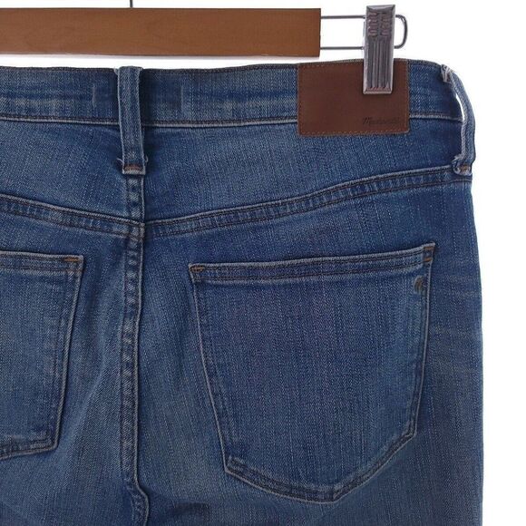 Madewell 9" High Rise Skinny Blue Distressed Raw Hem Jeans Size 29 - Picture 10 of 15